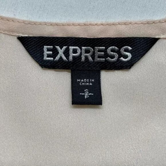 Express Dress Women's Size Small Two Tone Ruffle Top Knee Length Semi Sheer - Picture 10 of 11